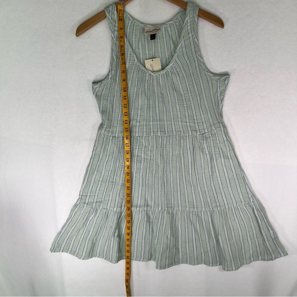 Universal Thread Light Green Striped Sleeveless Tiered Dress Boho Coastal Size S - Picture 11 of 13